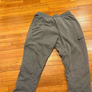 Nike Gray Athletic Fleece Joggers with Swoosh